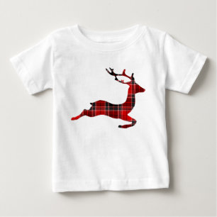 T-shirt Pour Bébé Noël des rennes écossais de Tartan