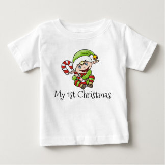 T-shirt Pour Bébé Noël du bébé d'Elf de Noël mon premier