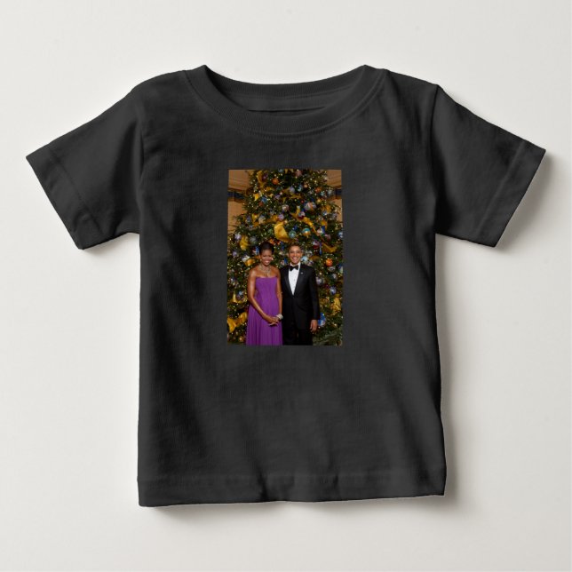 T-shirt Pour Bébé Noël du président Barack Obama et de Michelle (Devant)