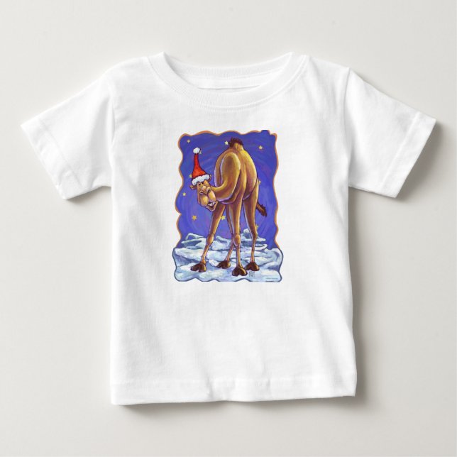 T-shirt pour bébé Noël en chameau (Devant)