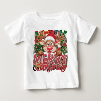 T-shirt Pour Bébé Noël Joyeux Noël Père Noël