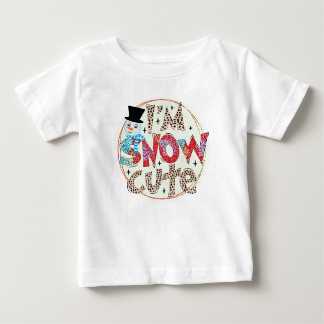 T-shirt Pour Bébé Noël mou de neige (Devant)