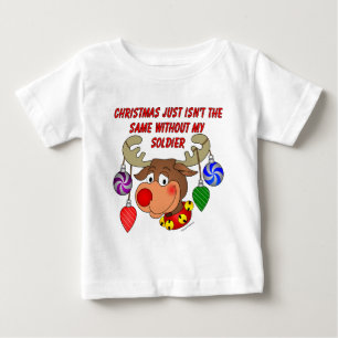 T-shirt Pour Bébé Noël n'est pas pareil sans mon soldat