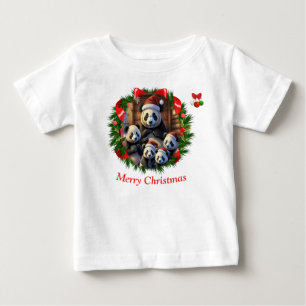 T-shirt Pour Bébé Noël Ours Panda