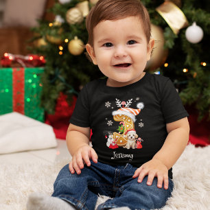T-shirt Pour Bébé Noël Père Noël Gingerpain Alphabet J Boy