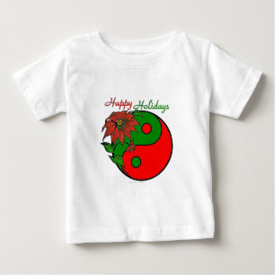 T-shirt Pour Bébé Noël Yin Yang Poinsettia