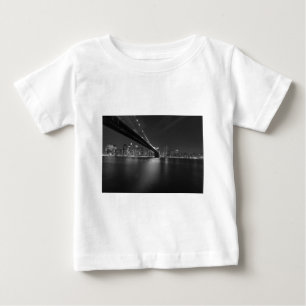 T-shirt Pour Bébé Noir blanc New York City Skyline
