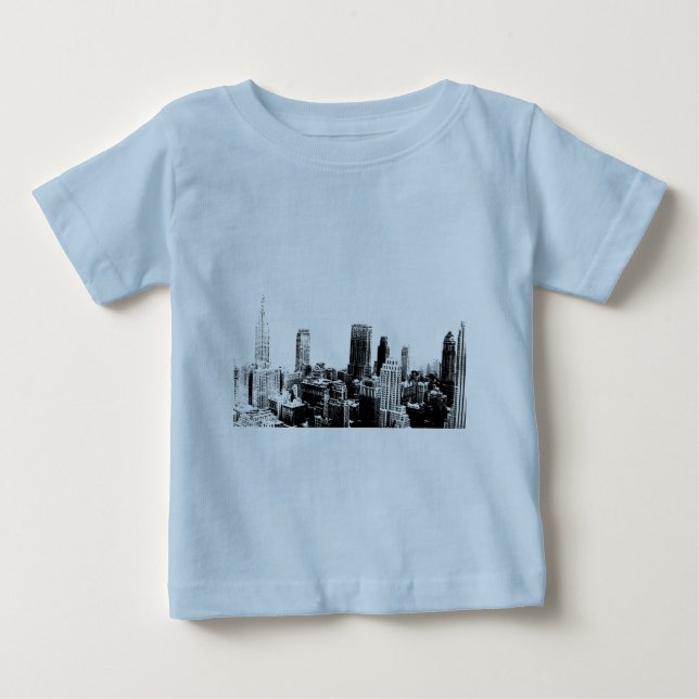 T-shirt Pour Bébé Noir et blanc New York City (Devant)