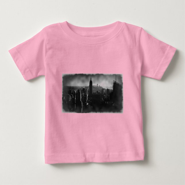 T-shirt Pour Bébé Noir et blanc New York City (Devant)