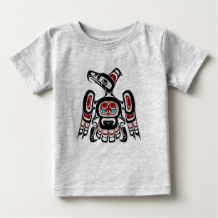T-shirt Pour Bébé Noir rouge autochtone Kaigani Thunderbird