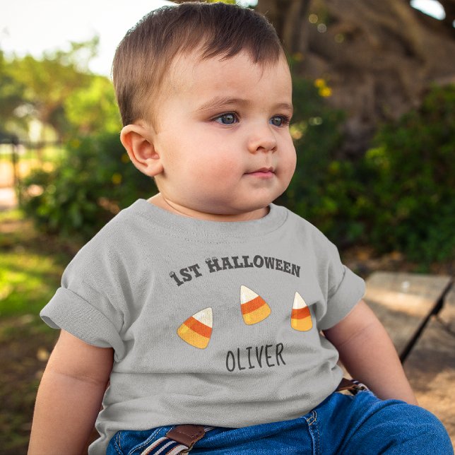 T-shirt Pour Bébé .Nom, 1er Halloween 3 à 24 mois (Créateur téléchargé)