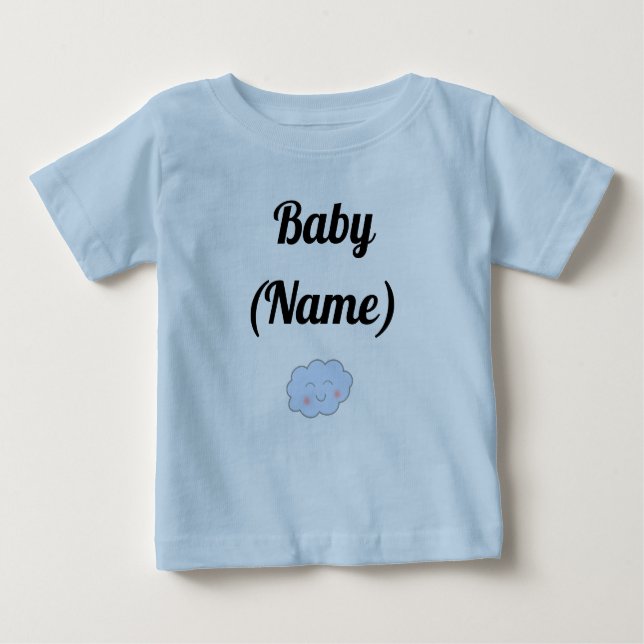 T-shirt Pour Bébé Nom de bébé personnalisé Cloud souriant (Devant)