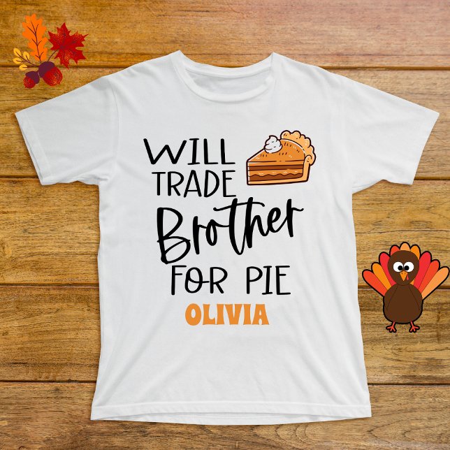 T-shirt Pour Bébé Nom de gâteau de Thanksgiving drôle frère (Créateur téléchargé)