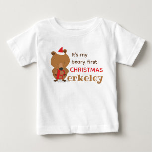 T-shirt Pour Bébé Nom de l'ours premier Noël