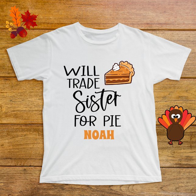 T-shirt Pour Bébé Nom de tarte de Thanksgiving drôle de sœur  (Créateur téléchargé)