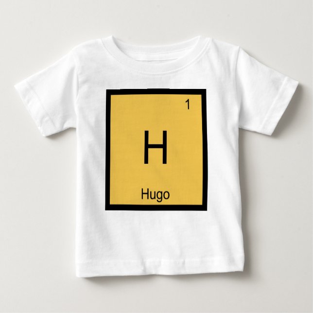 T-shirt Pour Bébé Nom Hugo Chimie Élément Tableau périodique (Devant)
