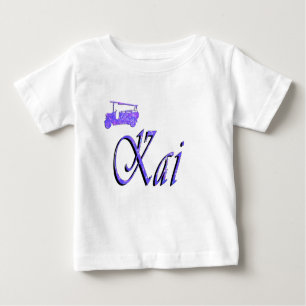 T-shirt Pour Bébé Nom Kai Avec Camion De Feu,