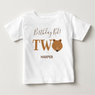 T-shirt Pour Bébé Nom Ours Deux 2e anniversaire
