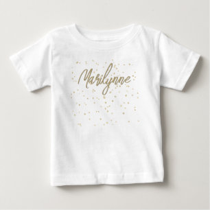 T-shirt Pour Bébé Nom pailleté or pour l'anniversaire d'un enfant
