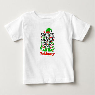 T-shirt Pour Bébé Nom Père Noël Elfe Cutest Casquette Chaussures Rou