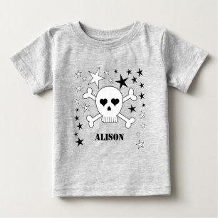 T-shirt Pour Bébé Nom personnalisable Cute Skull and Crossbones