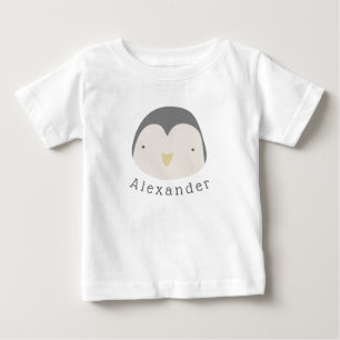 T-shirt Pour Bébé Nom personnalisable mignon T-shirt bébé pingouin