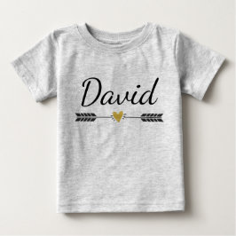 T-shirt Pour Bébé Nom personnalisé avec flèche et coeur
