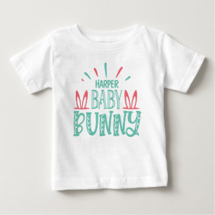 T-shirt Pour Bébé NOM PERSONNALISÉ Bébé Papillon de Pâques OEufs
