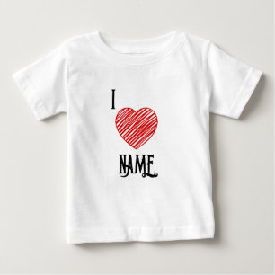 T-shirt Pour Bébé Nom personnalisé I ♥