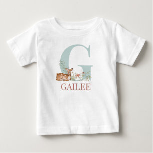 T-shirt Pour Bébé Nom personnalisé Lettre initiale G