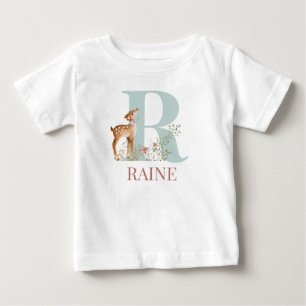 T-shirt Pour Bébé Nom personnalisé Lettre initiale R