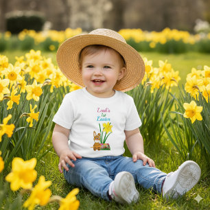 T-shirt Pour Bébé Nom personnalisé Première Pâques avec lapin lapin