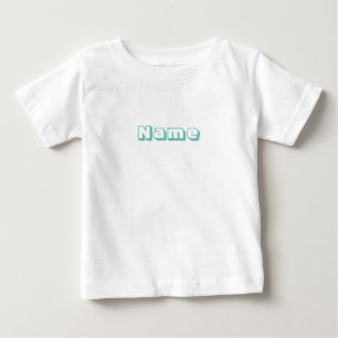 T-shirt Pour Bébé Nom personnalisé Texte turquoise mignon