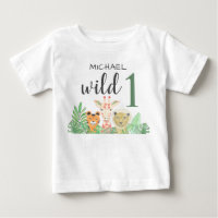 Nom personnalisé Wild One Jungle Animaux Végétatio