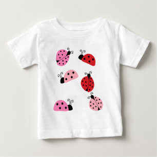 T-shirt Pour Bébé Nom Sweet Rose Red Ladybug Cartoon