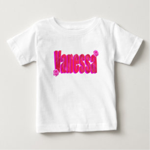T-shirt Pour Bébé Nom Vanessa rose,