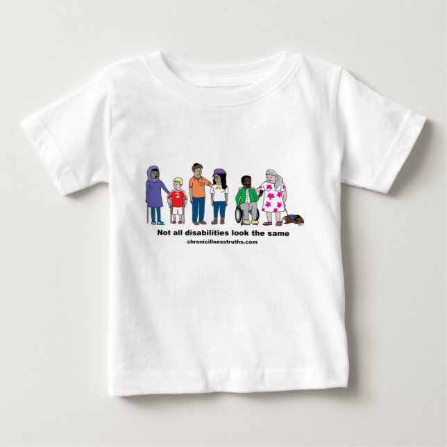 T-shirt Pour Bébé Non toutes les incapacités regardent des mêmes la (Devant)
