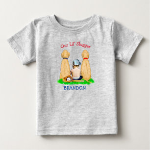 T-shirt Pour Bébé Notre Petit Batteur Thème de Baseball Personnalisé