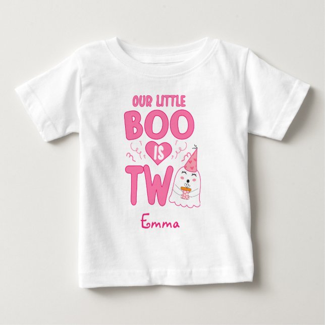 T-shirt Pour Bébé Notre Petit Boo Turner Deux Halloween 2e Anniversa (Devant)