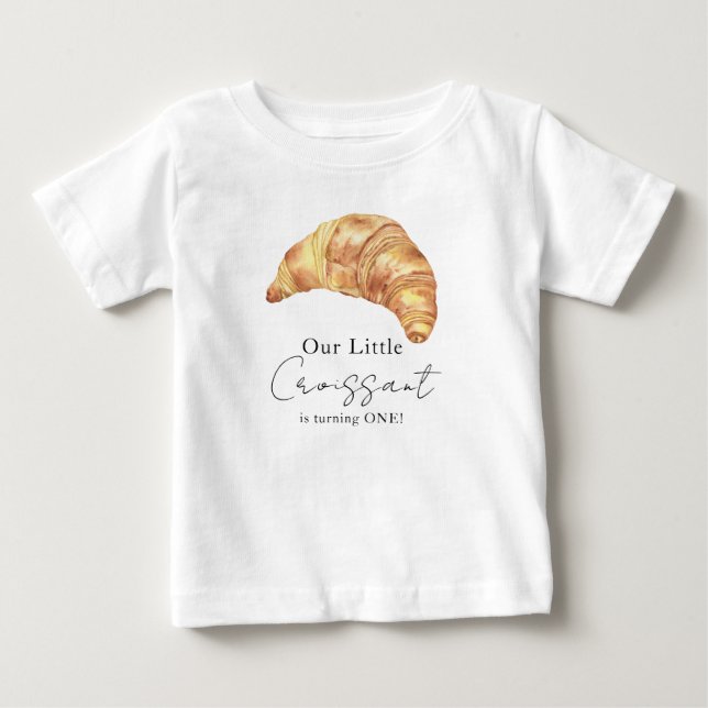 T-shirt Pour Bébé Notre Petit Croissant 1er Anniversaire (Devant)