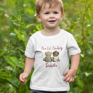 T-shirt Pour Bébé Notre petit garçon Cowboy Personnalisé Baby Boy