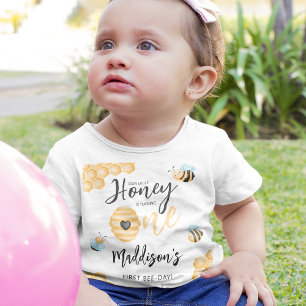T-shirt Pour Bébé Notre petit miel   Premier jour de l'abeille