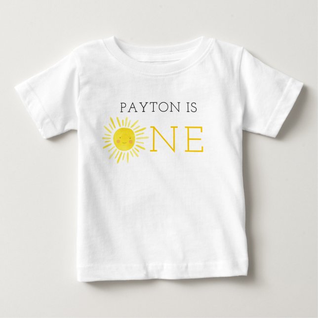 T-shirt Pour Bébé Notre petite Sunshine premier anniversaire fête fi (Devant)