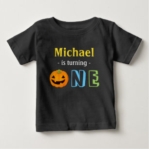 T-shirt Pour Bébé Notre peu de citrouille tourne un Halloween