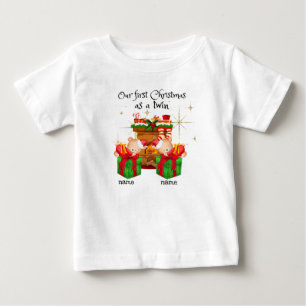 T-shirt Pour Bébé Notre premier Noël en t-shirt bébé jumeau