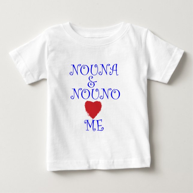 T-SHIRT POUR BÉBÉ NOUNA ET NOUNO M'AIMENT (Devant)