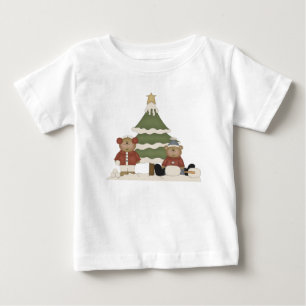 T-shirt Pour Bébé Nounours fantaisistes et sapin de Noël
