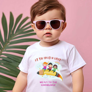 T-shirt Pour Bébé Nous Volons Vers Les Enfants Blancs Connaissances