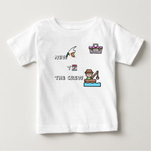 T-shirt Pour Bébé "Nouveau à l'équipage" PINK Custom Fishing