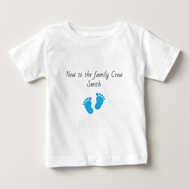 T-shirt Pour Bébé Nouveau pour la famille Crew Baby Nom personnalisé (Devant)